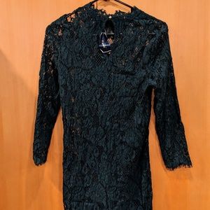 New Forever 21 Sheer Lacey Long Sleeve Dress Small